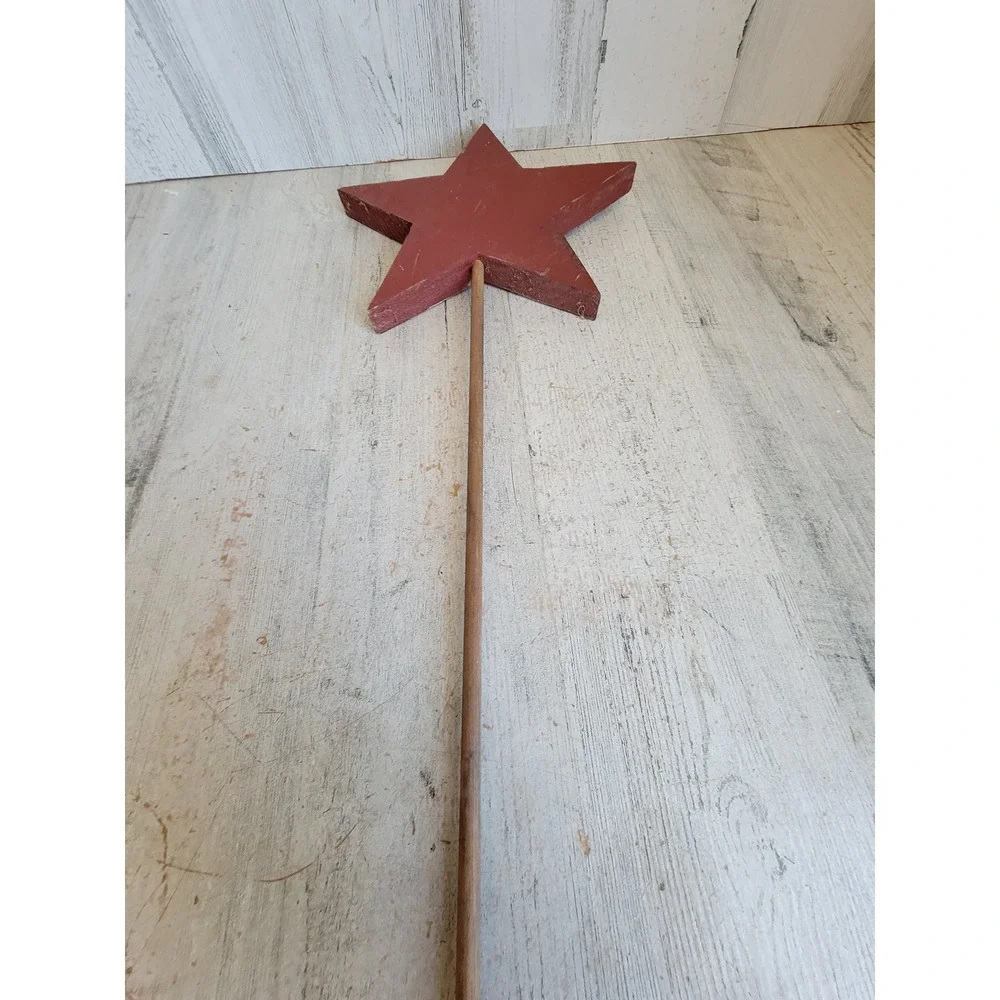Vintage wooden star Santa Claus lawn decor Xmas unique Kris Kringle home